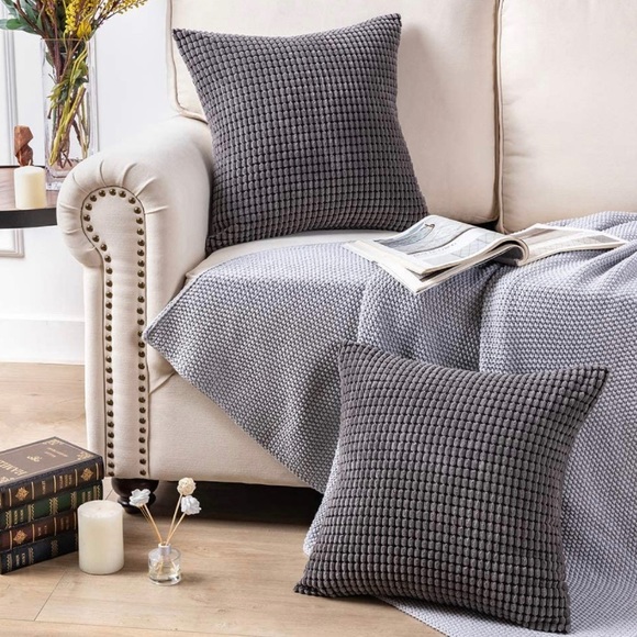 Luxury HomeCharcoal Textured Euro Pillow Covers